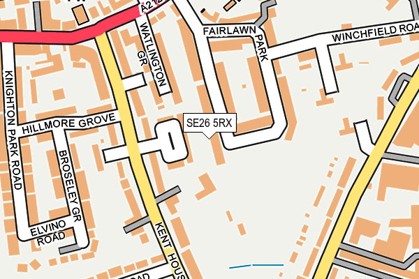 SE26 5RX map - OS OpenMap – Local (Ordnance Survey)