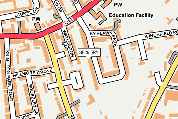SE26 5RY map - OS OpenMap – Local (Ordnance Survey)