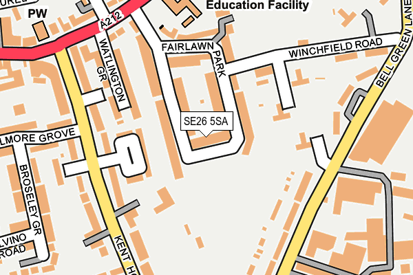 SE26 5SA map - OS OpenMap – Local (Ordnance Survey)