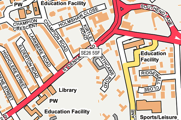 SE26 5SF map - OS OpenMap – Local (Ordnance Survey)