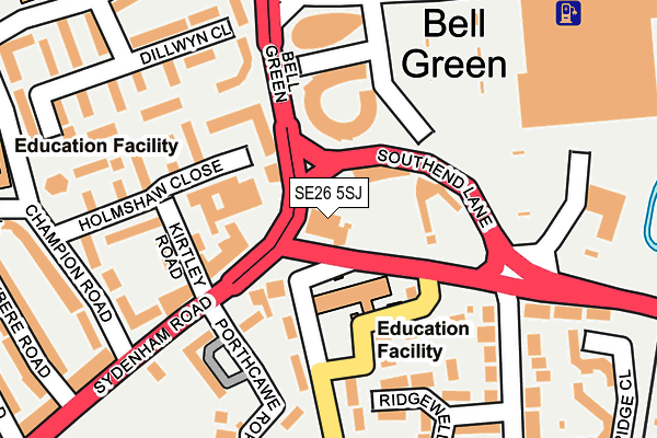 SE26 5SJ map - OS OpenMap – Local (Ordnance Survey)