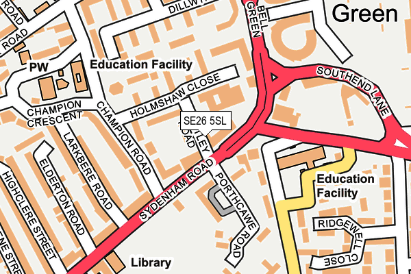 SE26 5SL map - OS OpenMap – Local (Ordnance Survey)