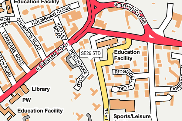 SE26 5TD map - OS OpenMap – Local (Ordnance Survey)