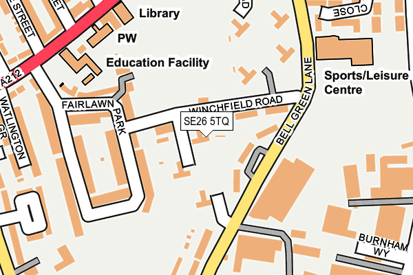 SE26 5TQ map - OS OpenMap – Local (Ordnance Survey)