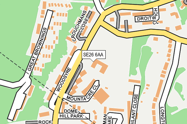 SE26 6AA map - OS OpenMap – Local (Ordnance Survey)