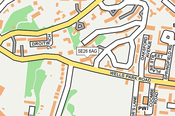 SE26 6AG map - OS OpenMap – Local (Ordnance Survey)