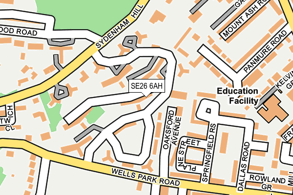 SE26 6AH map - OS OpenMap – Local (Ordnance Survey)