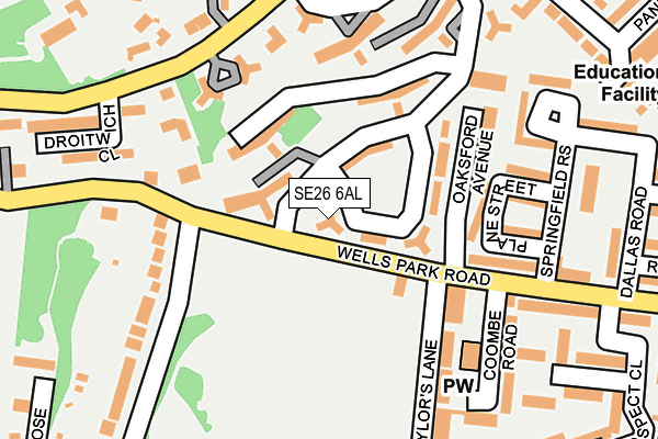 SE26 6AL map - OS OpenMap – Local (Ordnance Survey)