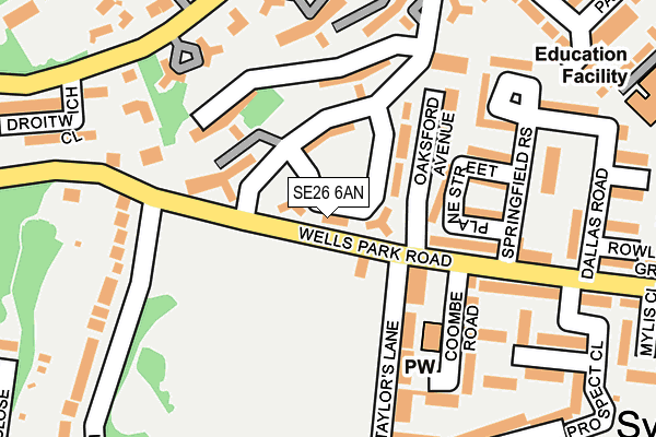 SE26 6AN map - OS OpenMap – Local (Ordnance Survey)