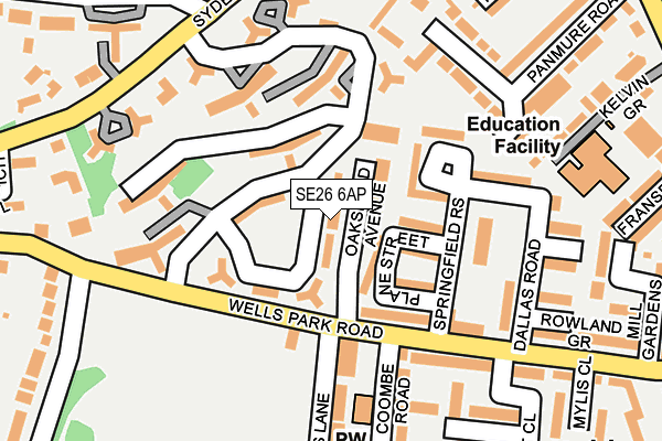 SE26 6AP map - OS OpenMap – Local (Ordnance Survey)