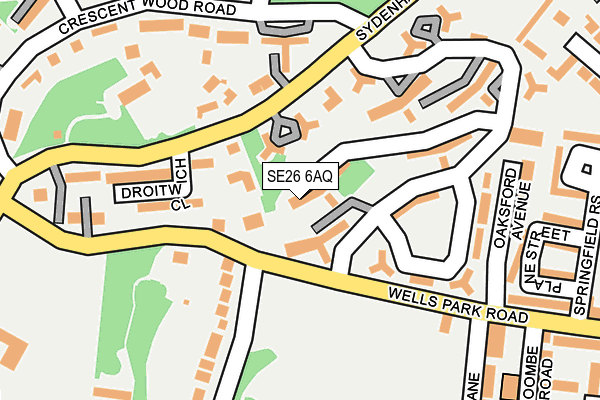 SE26 6AQ map - OS OpenMap – Local (Ordnance Survey)