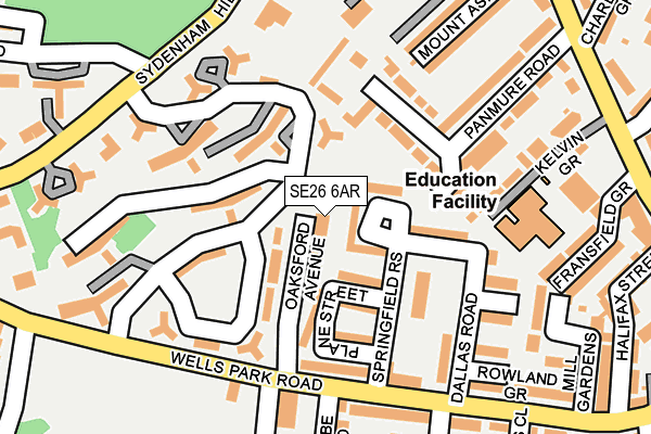 SE26 6AR map - OS OpenMap – Local (Ordnance Survey)