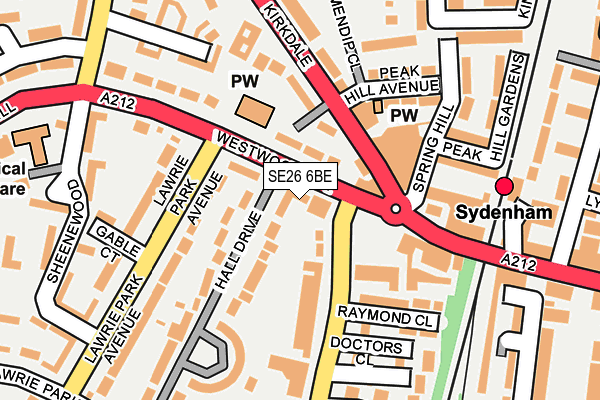 SE26 6BE map - OS OpenMap – Local (Ordnance Survey)