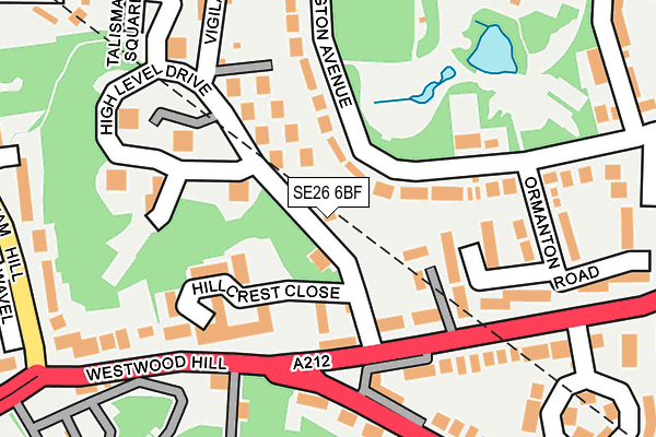 SE26 6BF map - OS OpenMap – Local (Ordnance Survey)