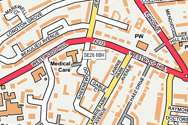 SE26 6BH map - OS OpenMap – Local (Ordnance Survey)
