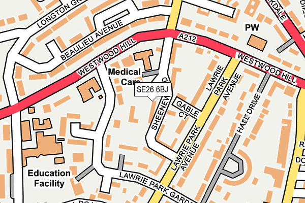 SE26 6BJ map - OS OpenMap – Local (Ordnance Survey)