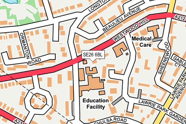SE26 6BL map - OS OpenMap – Local (Ordnance Survey)