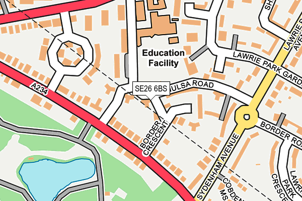 SE26 6BS map - OS OpenMap – Local (Ordnance Survey)