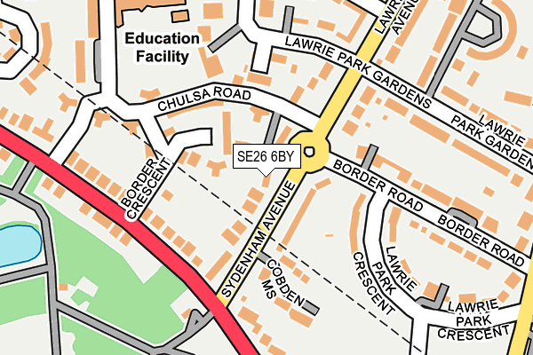 SE26 6BY map - OS OpenMap – Local (Ordnance Survey)