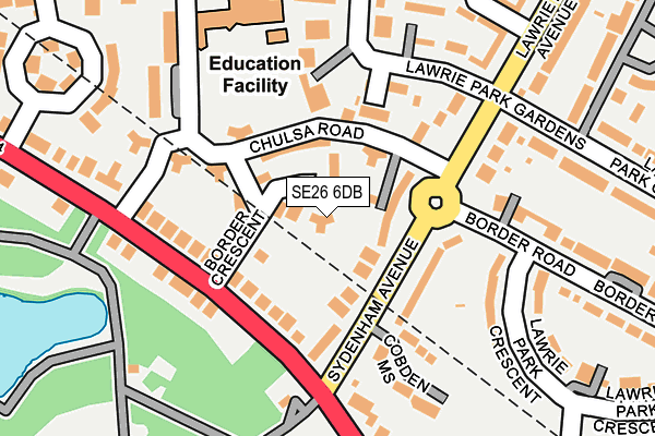 SE26 6DB map - OS OpenMap – Local (Ordnance Survey)