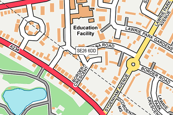 SE26 6DD map - OS OpenMap – Local (Ordnance Survey)