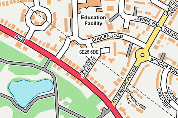 SE26 6DE map - OS OpenMap – Local (Ordnance Survey)
