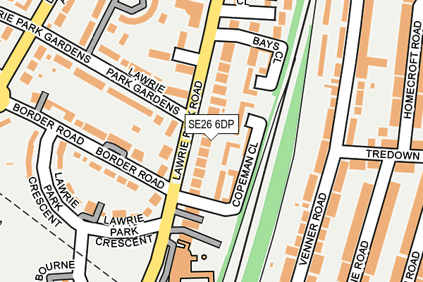 SE26 6DP map - OS OpenMap – Local (Ordnance Survey)