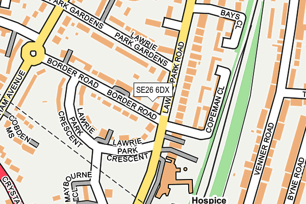 SE26 6DX map - OS OpenMap – Local (Ordnance Survey)