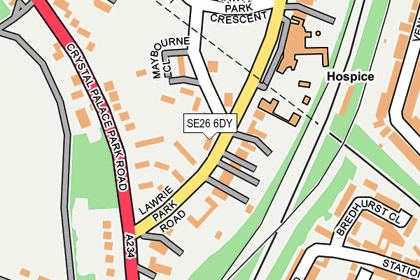 SE26 6DY map - OS OpenMap – Local (Ordnance Survey)