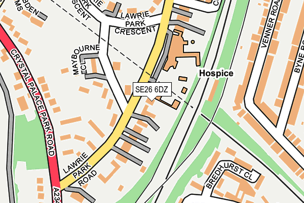 SE26 6DZ map - OS OpenMap – Local (Ordnance Survey)