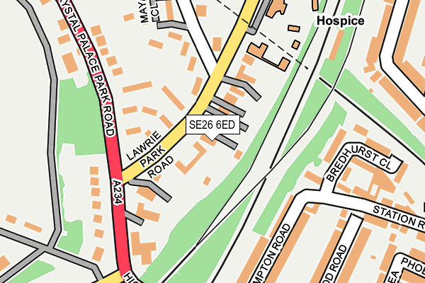 SE26 6ED map - OS OpenMap – Local (Ordnance Survey)