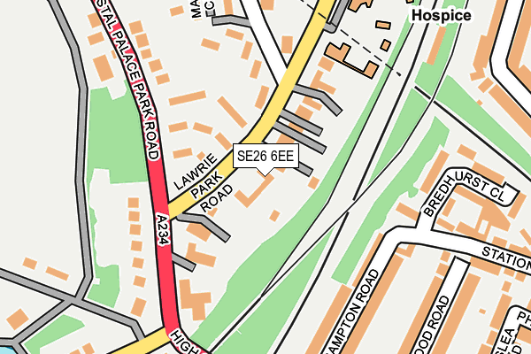 SE26 6EE map - OS OpenMap – Local (Ordnance Survey)