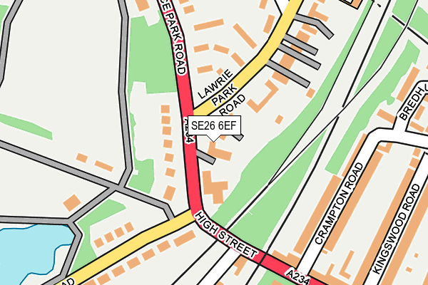 SE26 6EF map - OS OpenMap – Local (Ordnance Survey)