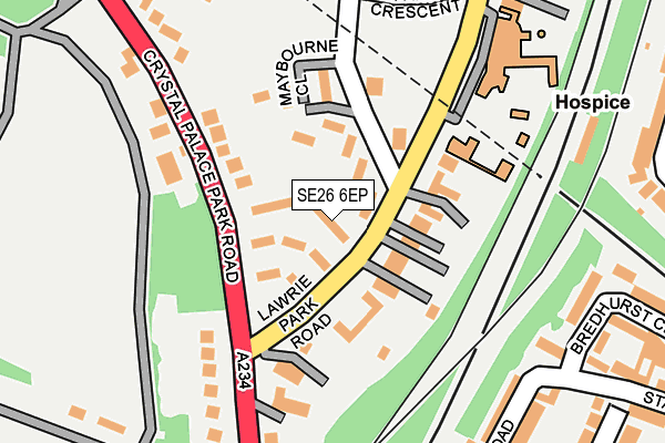 SE26 6EP map - OS OpenMap – Local (Ordnance Survey)