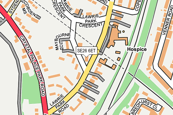 SE26 6ET map - OS OpenMap – Local (Ordnance Survey)