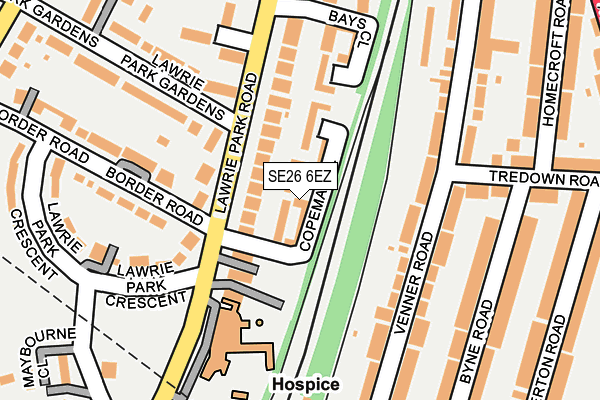 SE26 6EZ map - OS OpenMap – Local (Ordnance Survey)