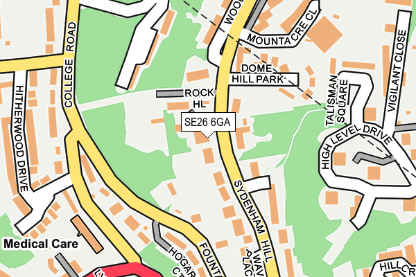 SE26 6GA map - OS OpenMap – Local (Ordnance Survey)
