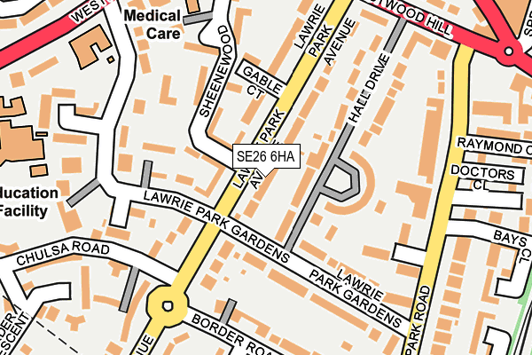 SE26 6HA map - OS OpenMap – Local (Ordnance Survey)