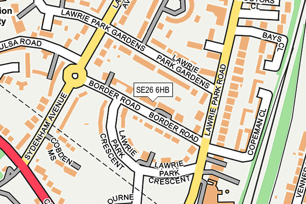 SE26 6HB map - OS OpenMap – Local (Ordnance Survey)