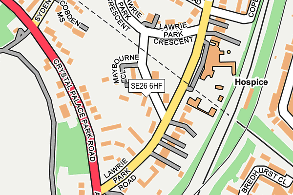 SE26 6HF map - OS OpenMap – Local (Ordnance Survey)