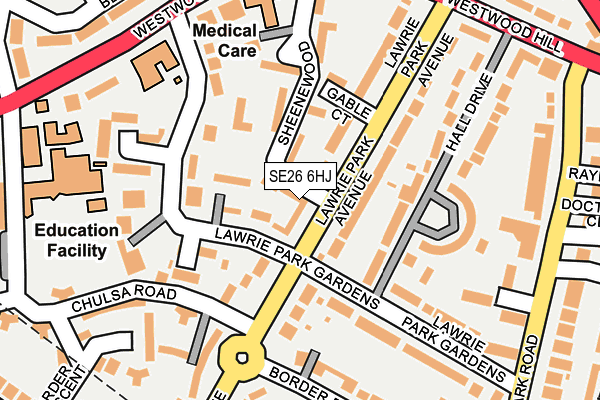 SE26 6HJ map - OS OpenMap – Local (Ordnance Survey)