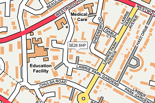 SE26 6HP map - OS OpenMap – Local (Ordnance Survey)