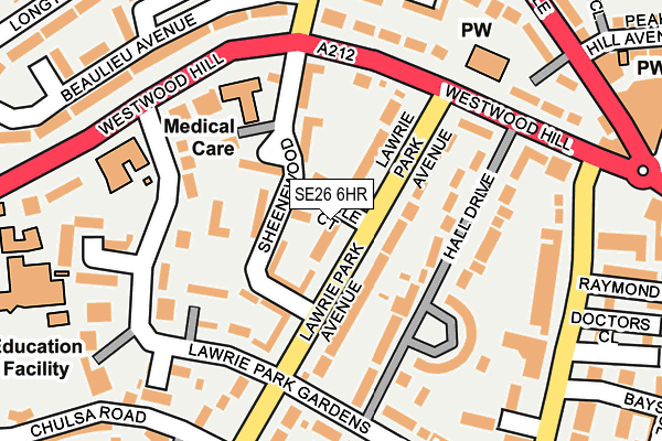 SE26 6HR map - OS OpenMap – Local (Ordnance Survey)