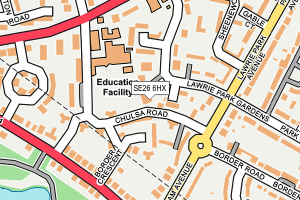 SE26 6HX map - OS OpenMap – Local (Ordnance Survey)