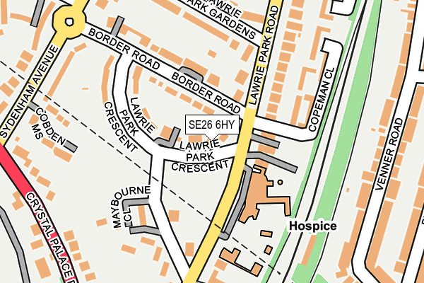 SE26 6HY map - OS OpenMap – Local (Ordnance Survey)