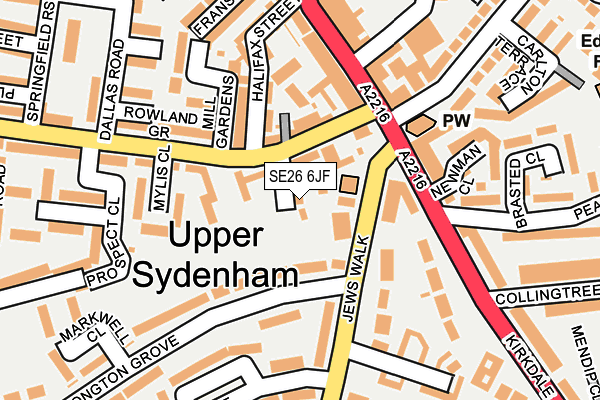 SE26 6JF map - OS OpenMap – Local (Ordnance Survey)