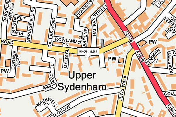 SE26 6JG map - OS OpenMap – Local (Ordnance Survey)