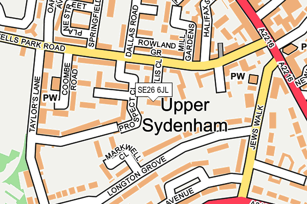 SE26 6JL map - OS OpenMap – Local (Ordnance Survey)