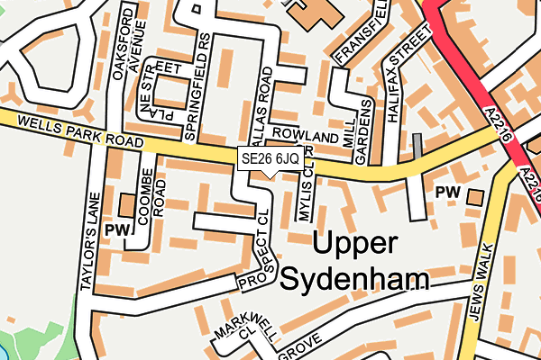 SE26 6JQ map - OS OpenMap – Local (Ordnance Survey)