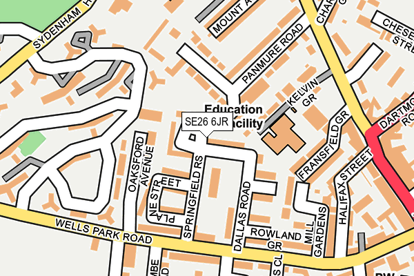 SE26 6JR map - OS OpenMap – Local (Ordnance Survey)